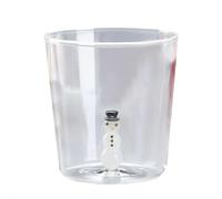 Christmas Wine Glasses with Figurine,3D Crystal Stemless Wine Glass Cup with Santa Snowman,Christmas Stemless Wines Glass for Home Bar Party Juice Decor Festive Gifts