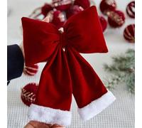 Christmas Wine Red Bow Velvet Christmas Swag Bow,Oversized Bow for Christmas Decor,Large Christmas Tree Topper Bow,Bows Garland Decor,Christmas Pendant Velvet Wedding Decor Christmas Tree Ornament