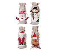 Christmas Wine Wrapping Bags, Protective Bags for Wrapping Christmas Wine Bottles - Drawstring Wine Bottle Bags with Elk Santa Claus Snowman for Christmas, c, Fare riferimento alla descrizione, Please