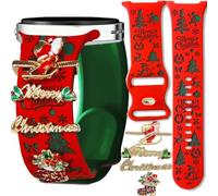 Christmas Winter Band with Charms Compatible Samsung Galaxy Watch 8 9 Women | 40mm 44mm Classic 46mm Snowflake Winter Santa Xmas Seasonal Holiday Dressy Silicone Strap Soft Wristband for Samsung Watch