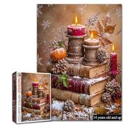 Christmas Winter Book Scenery Jigsaw Puzzles for Adults 1000 Pieces, Xmas Noel Puzzle Art 27 x 20 Inches Colorful DIY Puzzles for Home Decoration, Family Puzzle for Game Nights