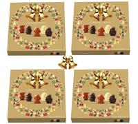 Christmas Winter Caramel Minis - Gold & Red 175g - Chewy Festive Sweet Treats for Holiday Enjoyment - Hlt (4 x Pack, Caramel Minis Winter Gold)