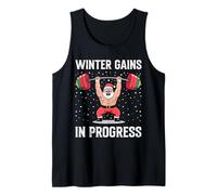 Christmas Winter Gains Progress Funny Weightlifter Tank Top
