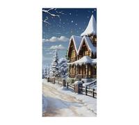 Christmas Winter Happy Scene Door Cover Spring Summer Hanging Flag Porch Sign Outdoor Seasonal Holiday Yard Decor for Front Door and Porch
