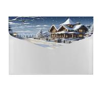 Christmas Winter Happy Scene File Folders with Letter Size Expanding File Organizer with 6 Pockets, Portable Document Paper Bill Receipt Organizer Manilla Folder for Office