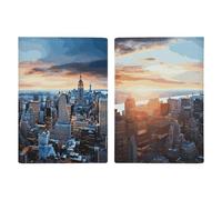 Christmas Winter Happy Scene Passport Wallet Travel Passport Holder Pu Passport Cover Slim Card Case Cover for Women Men Leather Holder Case Travelling Essentials, New York City Skyline, 20.3x13.8cm