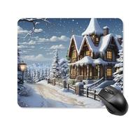 Christmas Winter Happy Scene Square Mouse Pad Portable Computer Mousepad with Non-Slip Rubber Base 25 * 30cm Ultra-Thin Gaming Mouse Mat for Computer Laptop Office Desk Accessories