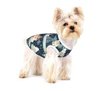 Christmas Winter Landscape Deer print Tshirts for Small Dogs Dog's Fashion Shirt Breathable Sleeveless Shirts for Small Dogs