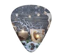 Christmas Winter Printed Triangle Guitar Picks 12 Pcs Novelty Guitar Plectrums for Bass, Electric, Acoustic Guitar