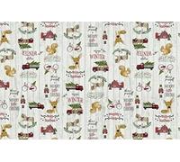 Christmas Winter Scene PVC Plastic Vinyl Table Cloths Party Water Resistant Xmas Decorations (Nutcracker Soldiers Squirrel Nordic Chalet, 160cm x 140cm (63" x 54" inches) Rectangle)