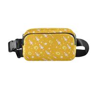 Christmas Winter Snow Elk Red Women Men Teenagers Stylish Crossbody Bag Waist Packs for Shopping Sports Work, Cartoon Space Pattern Rockets, One Size