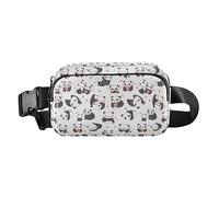 Christmas Winter Snow Elk Red Women Men Teenagers Stylish Crossbody Bag Waist Packs for Shopping Sports Work, Chinese Panda Cute Cartoon, One Size