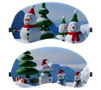 Christmas Winter Snowman Tree 2-Pack Light-Blocking Soft Breathable Blindfold Sleeping Masks