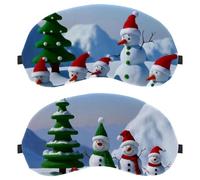 Christmas Winter Snowman Tree 2-Pack Light-Blocking Soft Breathable Eye Masks with Eye Patches and Sleep Masks