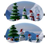 Christmas Winter Snowman Tree 2-Pack Light-Blocking Soft Breathable Sleep Mask Eye Masks Sleeping Mask