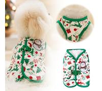 Christmas Winter Warm Pet Sweater Vest With Integrated Leash Clip Cozy Pullover For Small Cats And Dogs Under 8 Lbs Perfect For Cold Weather Outdoor Adventures And Indoor Comfort (White, 42x30cm)