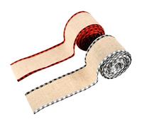 Christmas Wired Ribbon,2 Roll Plaid Edge Ornaments - 2.48inch Merry Christmas Ribbon - for Holiday Tree Wreath Garland Crafts Bouquet Birthday
