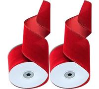 Christmas Wired Ribbon | 2 Rolls 30 Metre Christmas Garlands Wrap Ribbon | Garland Decoration for Home Interior Decoration Doors Stairs Chairs Wreaths Tables Fireplace Benches Gift Packaging