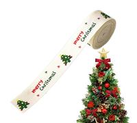 Christmas Wired Ribbon, Reusable Decorative Ribbon for Christmas Presentation, Red Green Print Pattern, Flexible Edge Design, Festive Embellishment for Tree, Bow, Gift,