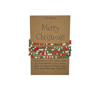 Christmas Wish Bracelet Set, Traditional Red White Green Beaded Design, Here's a surprise for you to make your wishes come true, a unique and ceremony-filled gift for the festival