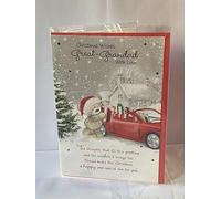 Christmas Wishes Great-Grandad With Love Christmas Card Teddy/Red Car/Presents(PH39310A)