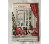 Christmas Wishes To A Wonderful Grandma & Grandad Christmas Card Window Sill/Presents/Tree Foil Detail(NC-VX087A)