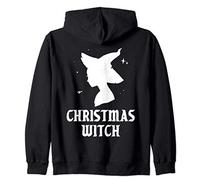 Christmas Witch Funny Spooky Vibes Goth Halloween Costume Zip Hoodie
