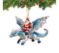 Christmas with Dragon, 2D Santa Claus Riding A Dragon Decoration, for Christmas Tree | for Christmas Parties at Home Wall Decoration Window Celebration Background