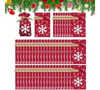 Christmas with drawstring, pack of 50 colourful reusable party gift, Christmas snack packaging, for adults, family, friends and