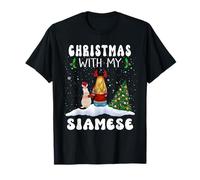 Christmas with My Siamese Cat Kitty Funny Xmas T-Shirt