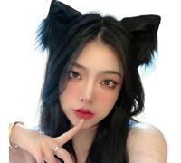 Christmas Women Headband Fix Hair Fabulous Solid Color Fox Ear Women Hair Hoop Black