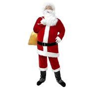 Christmas Women Santa Costume Plus Size Eleven Piece Set Xmas Outfit Fancy Dress Cosplay Party Wear Holiday Festival Look Seasonal Role Play Clothing Comfy