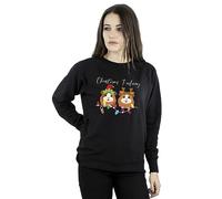 Christmas Women's Guinea Pig Christmas Feeling Sweatshirt Black Medium