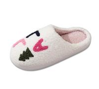 Christmas Women's Slippers Funny Xmas Theme Pattern House Shoes Plush Fleece Lined Winter Slipper Plush Xmas Spirit Indoor Slippers for Couple Non Slip Thermal Festival Women's Shoes