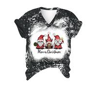 Christmas Women's Tops - V Neck Short Sleeve T-Shirts Xmas Tree Graphic Pullover Tops Merry Christmas Shirts Cute Tees Tunics Holiday Blouses