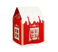Christmas Wonderland Cottage Gift Box,11.8 x 7.9 x 7 Inches Large House Shaped Gift Box with Handle,3D Christmas House Gift Boxes,Xmas Holiday Party Goodie Candy Packaging