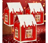 Christmas Wonderland Cottage Gift Box, 3d Pop Up Christmas House Gift Boxes, Cottage House Shaped Gift Boxes, Crafts Bags for Treats, Desserts, Fancy Cookie, Reusable Packaging (3pcs)