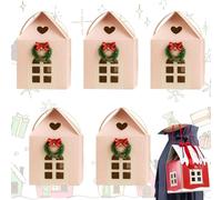 Christmas Wonderland Cottage Gift Box, 3D Pop up Christmas House Gift Boxes for Cookies Candy Packaging, Festive Decorative Gift Box House (Pink-5)