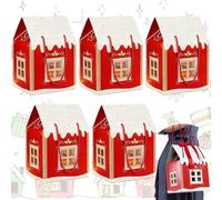 Christmas Wonderland Cottage Gift Box, 3D Pop up Christmas House Gift Boxes for Cookies Candy Packaging, Festive Decorative Gift Box House (Red-5)
