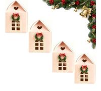 Christmas Wonderland Cottage Gift Box, 3D Pop up Christmas House Gift Boxes for Holiday Cookies Candies & Festive Gifts (Pink,4 sets)