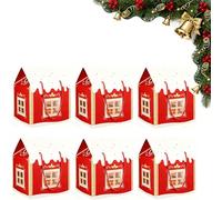 Christmas Wonderland Cottage Gift Box, 3D Pop up Christmas House Gift Boxes for Holiday Cookies Candies & Festive Gifts (Red,6 sets)