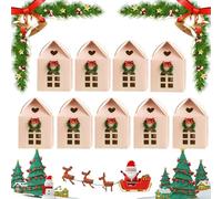 Christmas Wonderland Cottage Gift Box, 3D Pop up Christmas House Gift Boxes, Large Paper Treat Boxes for Holiday Party Favors, Real Estate Agent Supplies, Festive Goodie Bags Decorations (White*9)