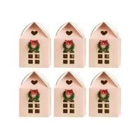 Christmas Wonderland Cottage Gift Box, 3D Pop Up Christmas House Gift Boxes, Paper Treat Boxes For Holiday Party Favors, Real Estate Agent Supplies, Festive Goodie Bags Decorations(Pink,6pcs)