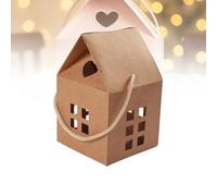 Christmas Wonderland Cottage Gift Box,3D Pop up Christmas House Gift Boxes,Paper Treat Boxes for Holiday Party Favors,Cookie Candy Packaging,Real Estate Agent Gift House Shaped Paper Bag(Brown,1pc)