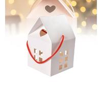Christmas Wonderland Cottage Gift Box,3D Pop up Christmas House Gift Boxes,Paper Treat Boxes for Holiday Party Favors,Cookie Candy Packaging,Real Estate Agent Gift House Shaped Paper Bag(White,1pc)
