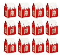 Christmas Wonderland Cottage Gift Box, 3D Pop Up Christmas House Gift Boxes, Paper Treat Boxes for Holiday Party Favors, Cookie Candy Packaging, Festive Goodie Bags Decorations(12PCS Red B)