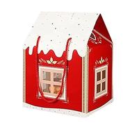 Christmas Wonderland Cottage Gift Box, 3D Pop-Up Christmas House Gift Paper Bags, Cute Cookie House Treat Presents Box with Handle, Chris-tmas Favors Houses Bags Cookie Candy Packaging