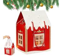 Christmas Wonderland Cottage Gift Box - 3D Pop-up House Shaped Paper Candy Boxes, Christmas House Gift Boxes for Holiday Party Favors, Festive Goodie Bags Decorations (A(Red)-S-1pc)