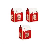 Christmas Wonderland Cottage Gift Box Christmas Cottage Gift Box Festive Surprise and Decor (3pcs Red)