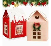 Christmas Wonderland Cottage Gift Box, Holiday Magic in a Box, Reusable Christmas House Packaging for Candies with Lid for Home Presents Candies Container (Mix, 1PCS)